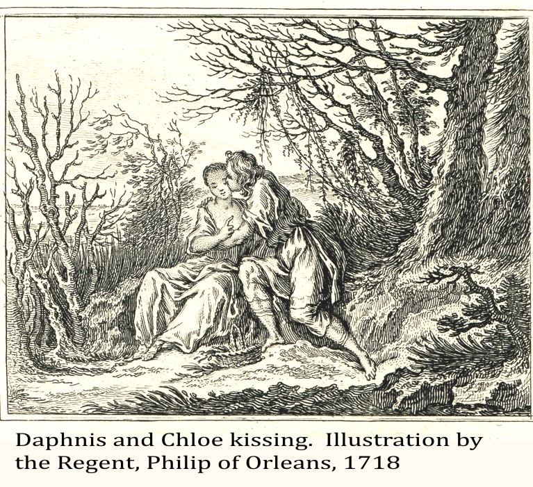 Daphnis and Chloe kissing
