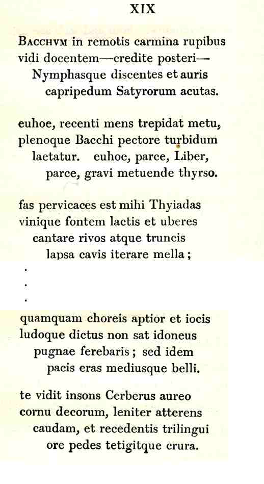 Horace Odes II.19 excerpts